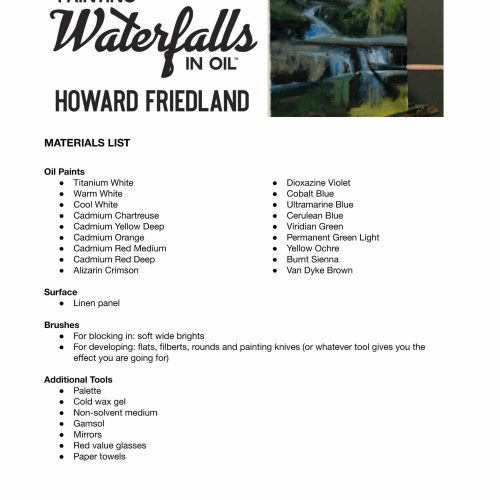 HowardFriedland MaterialsList Waterfalls 1